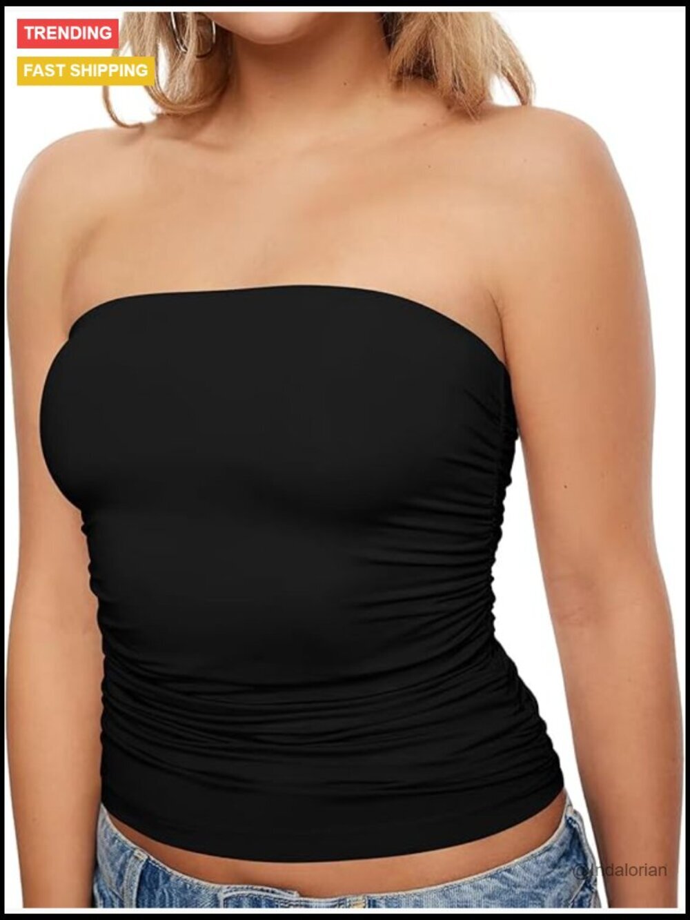Strapless Tube Top Bandeau Going Out Sleeveless Tank Top Ruched Summer Y2K